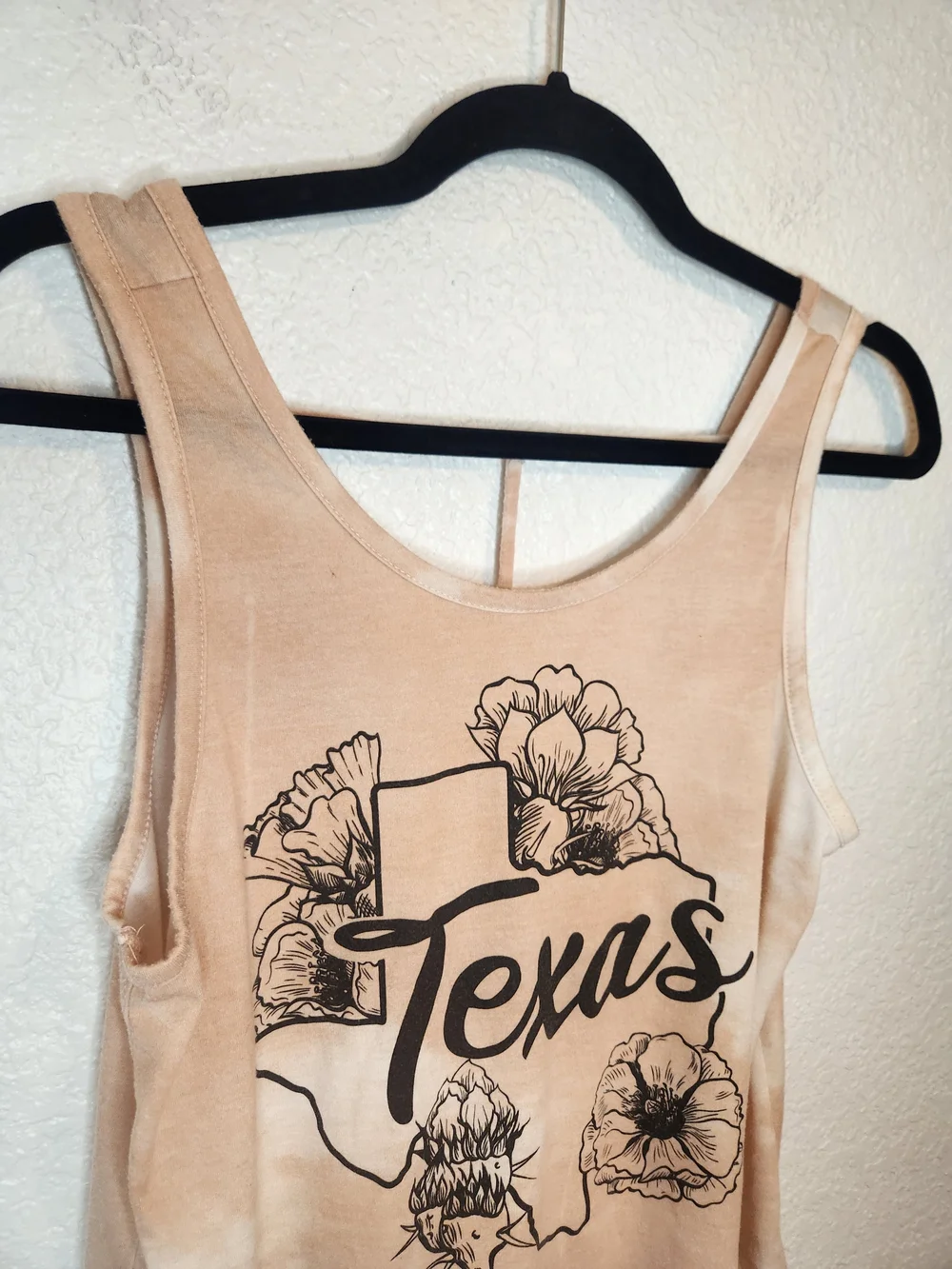 Texas Floral Tie-Dye Tank Beige coverup Size L